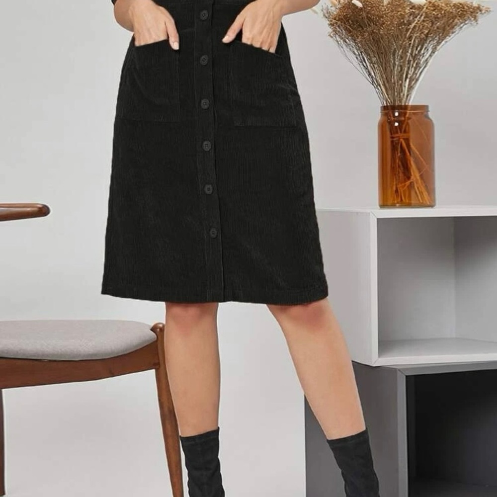 Corduroy black skirt, never worn, academia